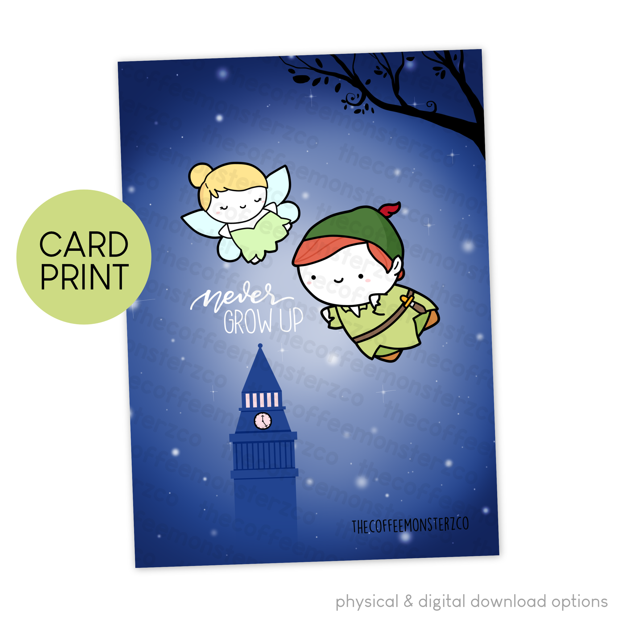 Never Grow Up - Card Print