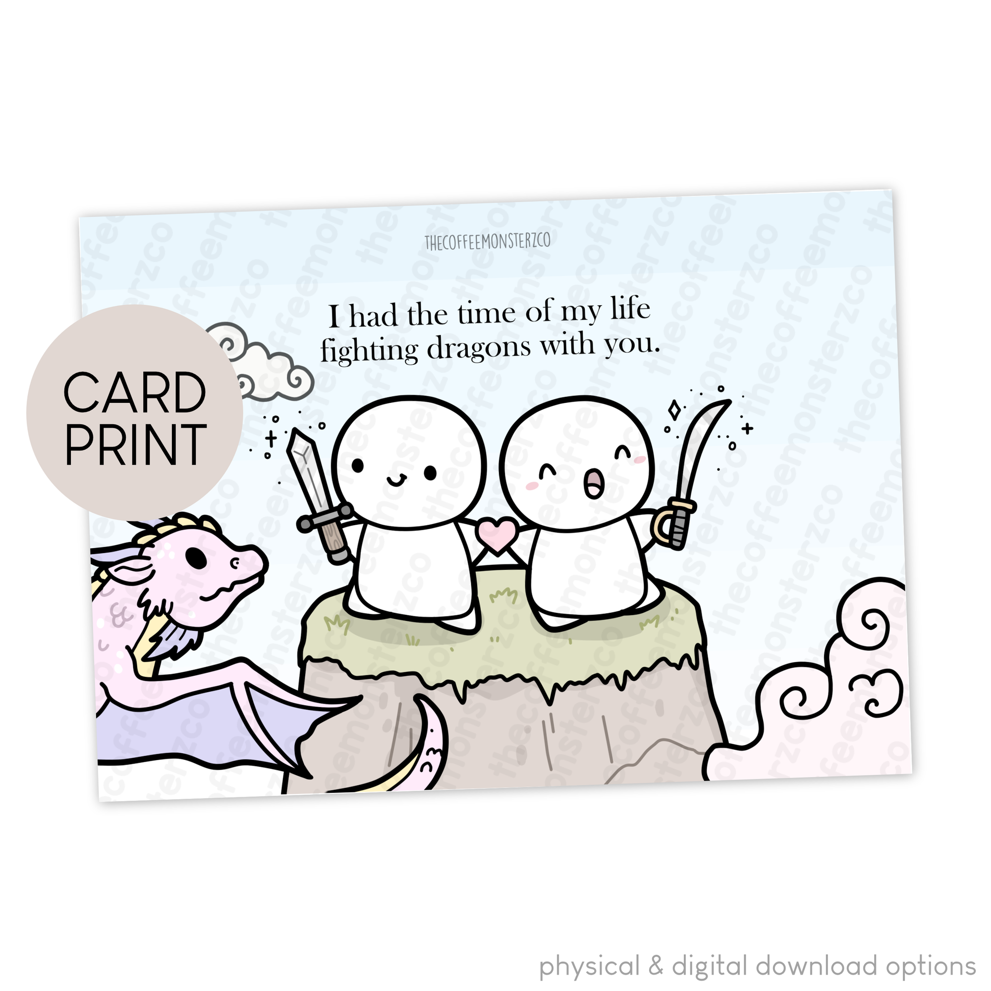 Fighting Dragons - Card Print