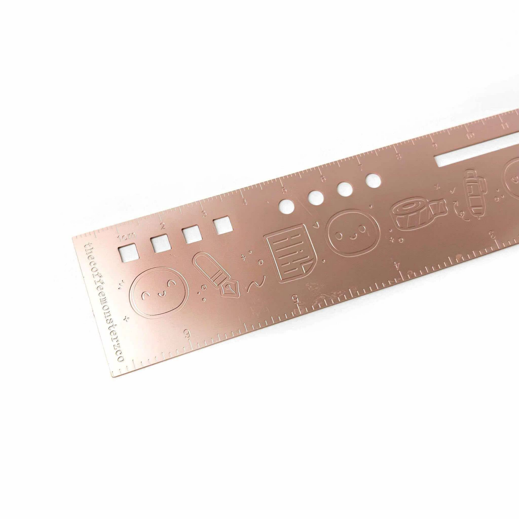 Rose Gold Emotis & Doodles 2.0 - Emoti Metal Ruler