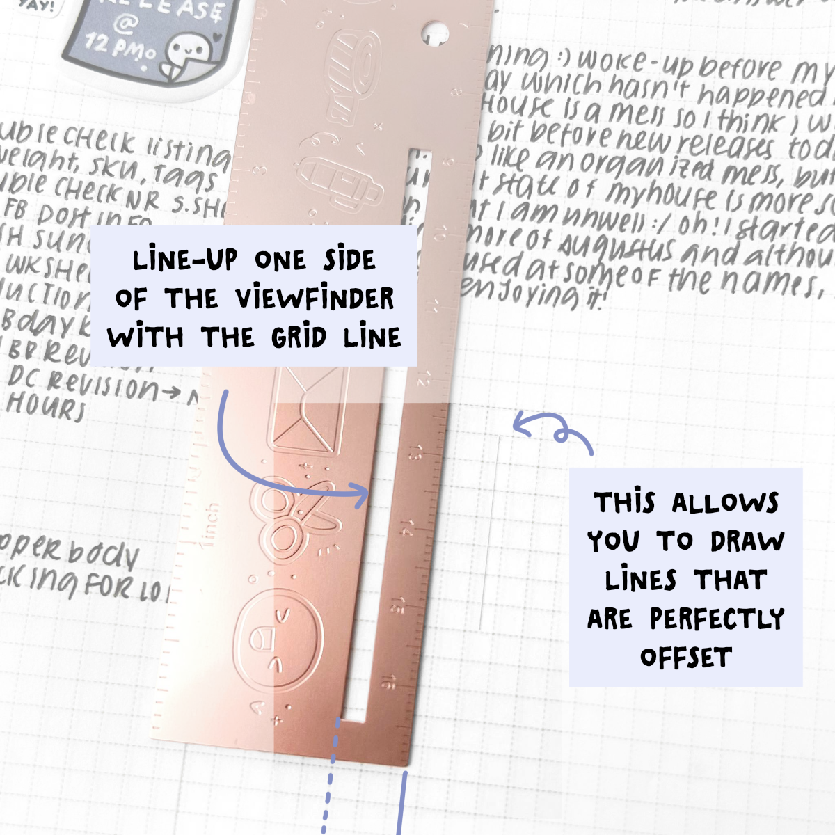 Rose Gold Emotis & Doodles 2.0 - Emoti Metal Ruler