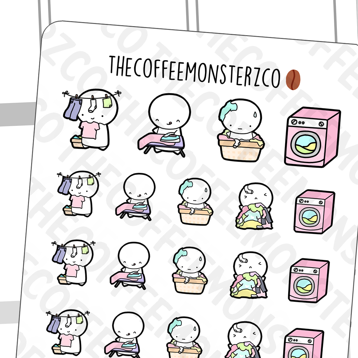 laundry emotis, TheCoffeeMonsterzCo