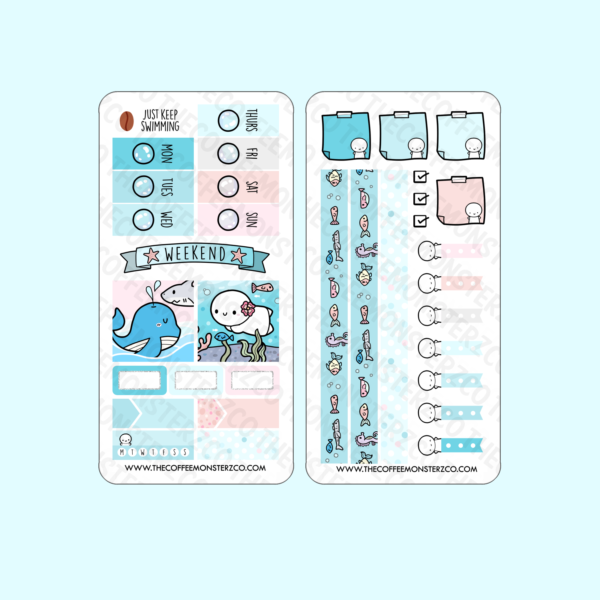 Just Keep Swimming Hobonichi Weeks Kit