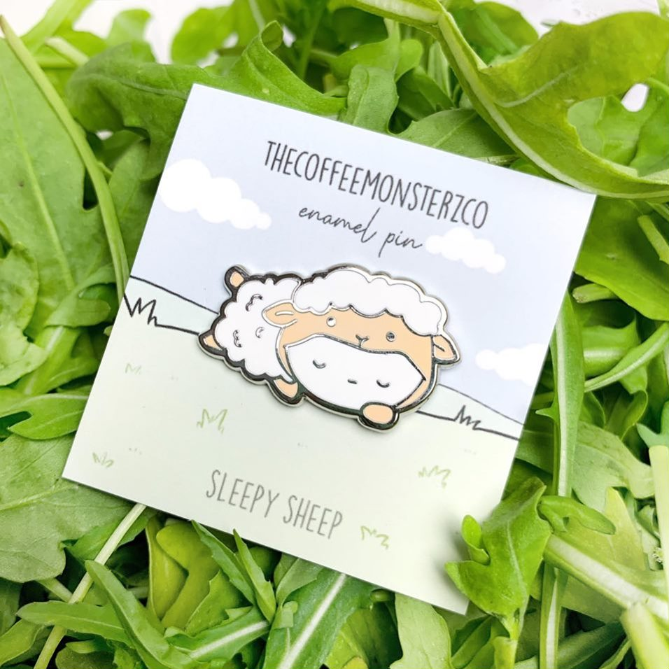 Sleepy Sheep Hard Enamel Pin (1 PER PERSON) - TheCoffeeMonsterzCo