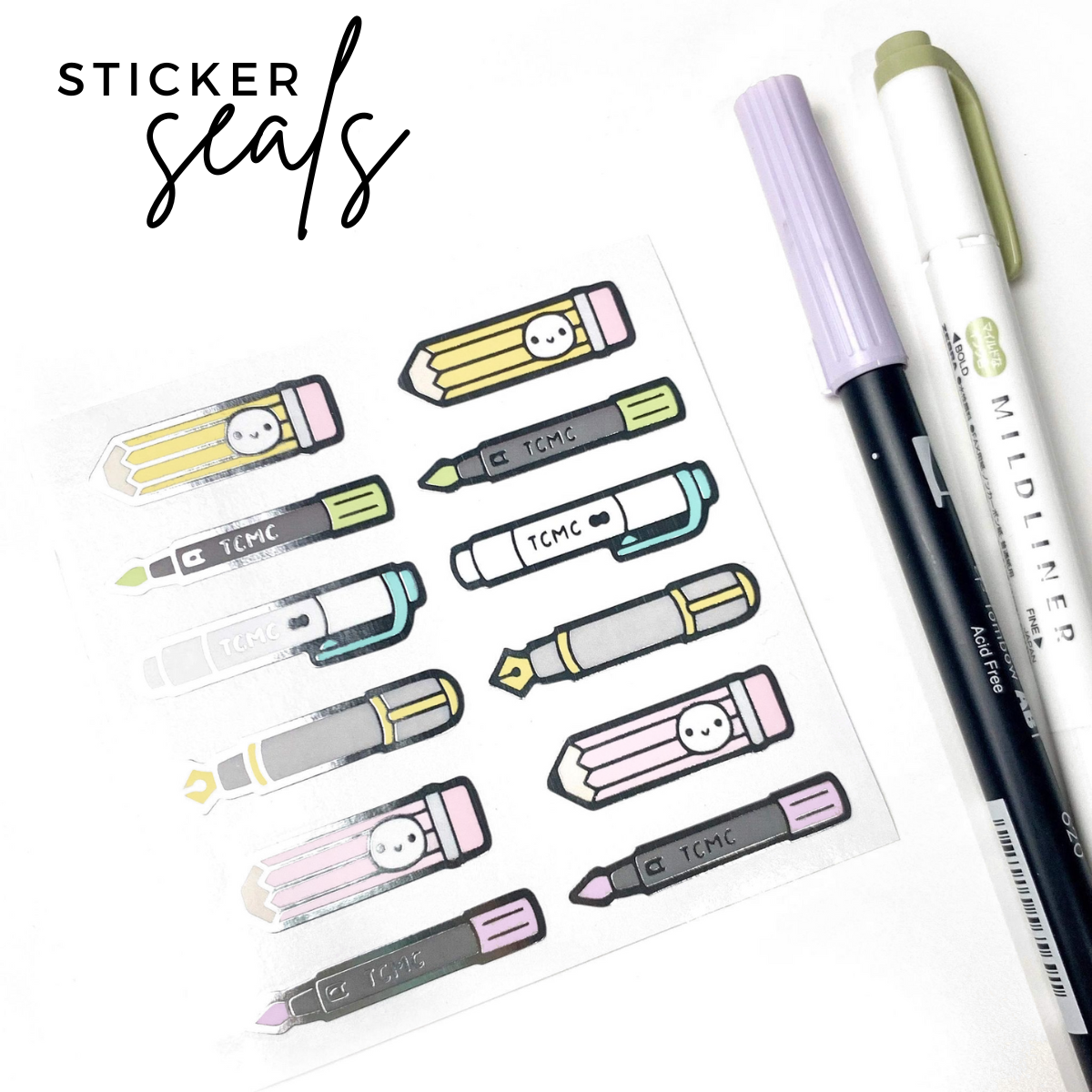 Pen &amp; Pencil Sticker Seals