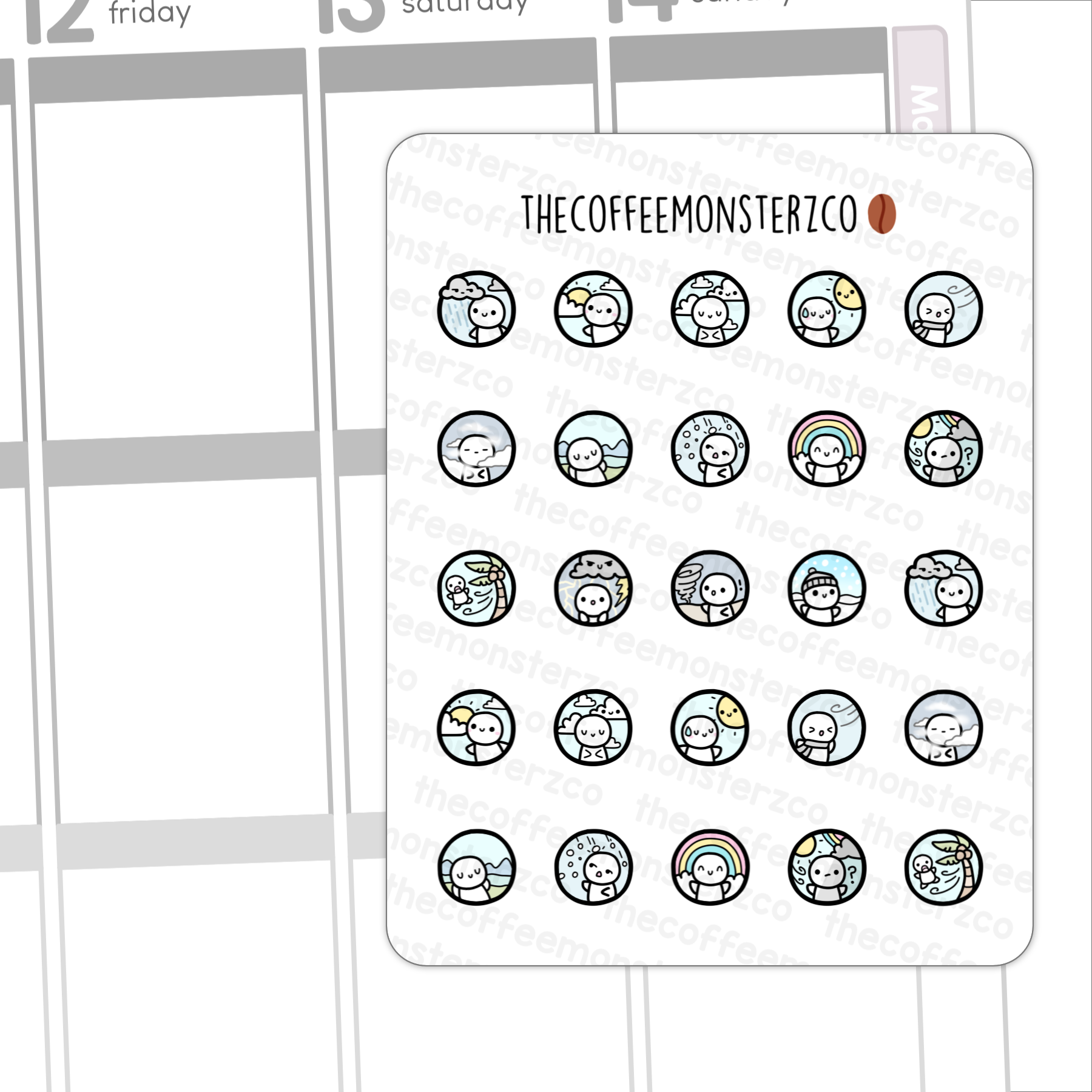 Emoti Weather Icons Sampler