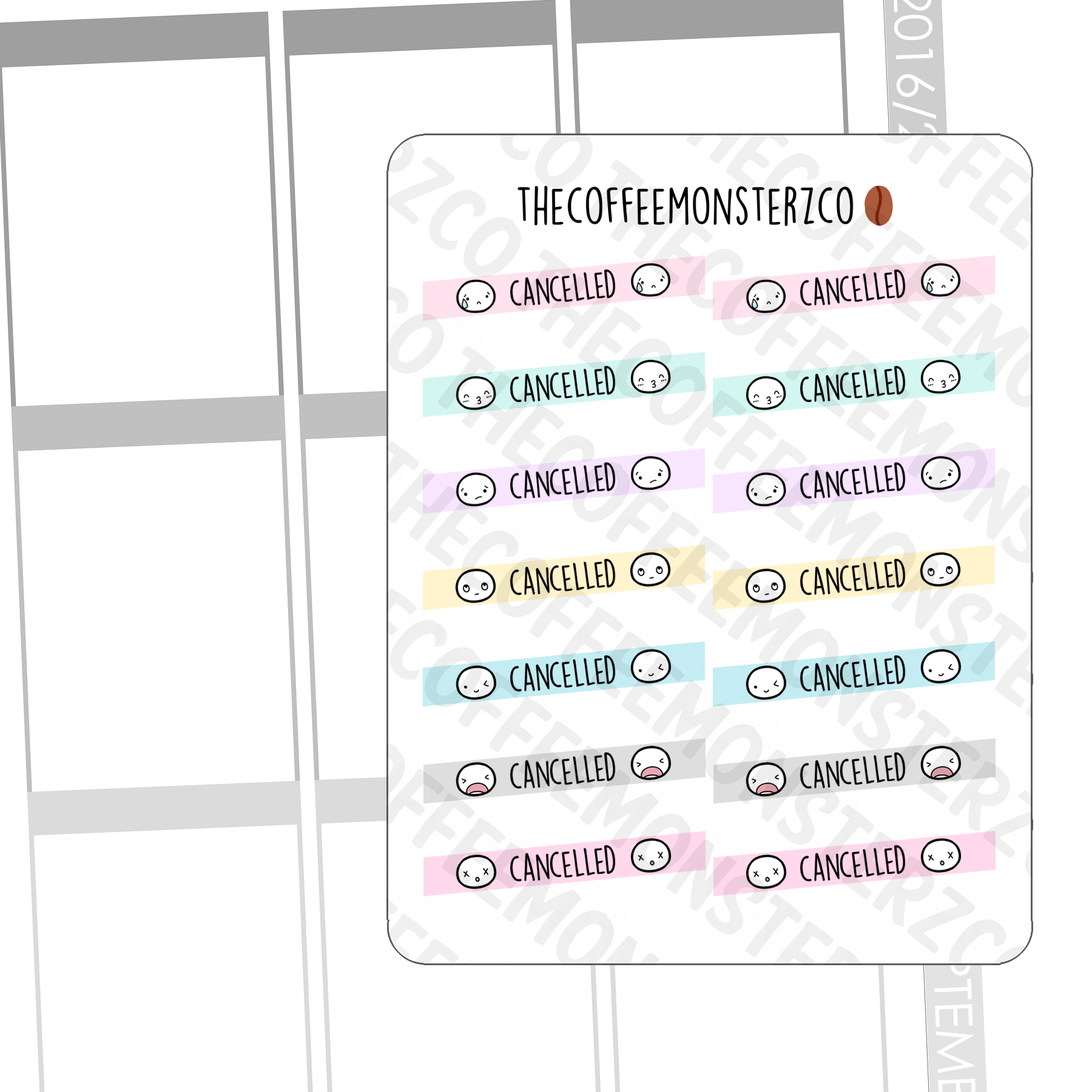 Cancelled Rescheduled Emotis - TheCoffeeMonsterzCo
