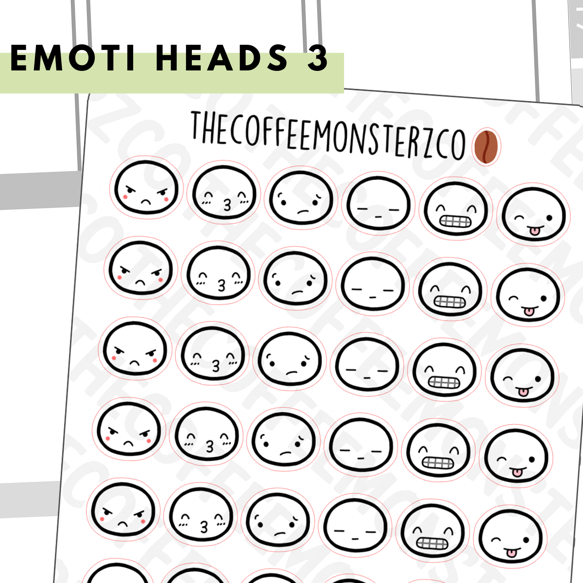 Newest TCMC Emoti Heads Stickerbook