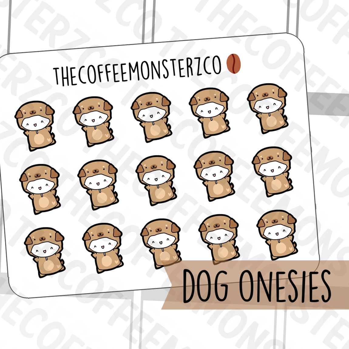 Dog Onesie Emotis, TheCoffeeMonsterzCo