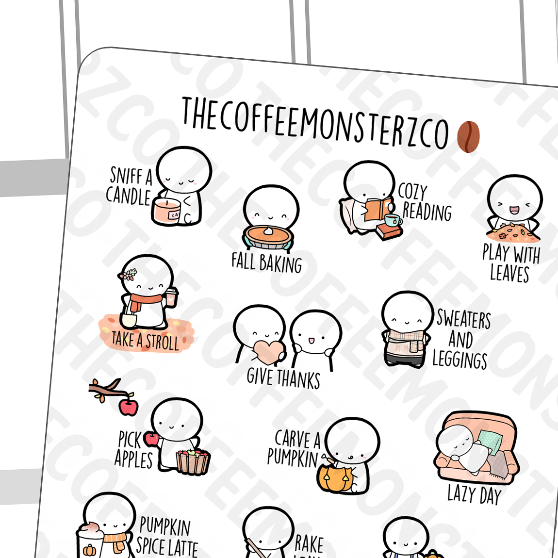 Fall Bucket List Emotis (REFORMAT), TheCoffeeMonsterzCo