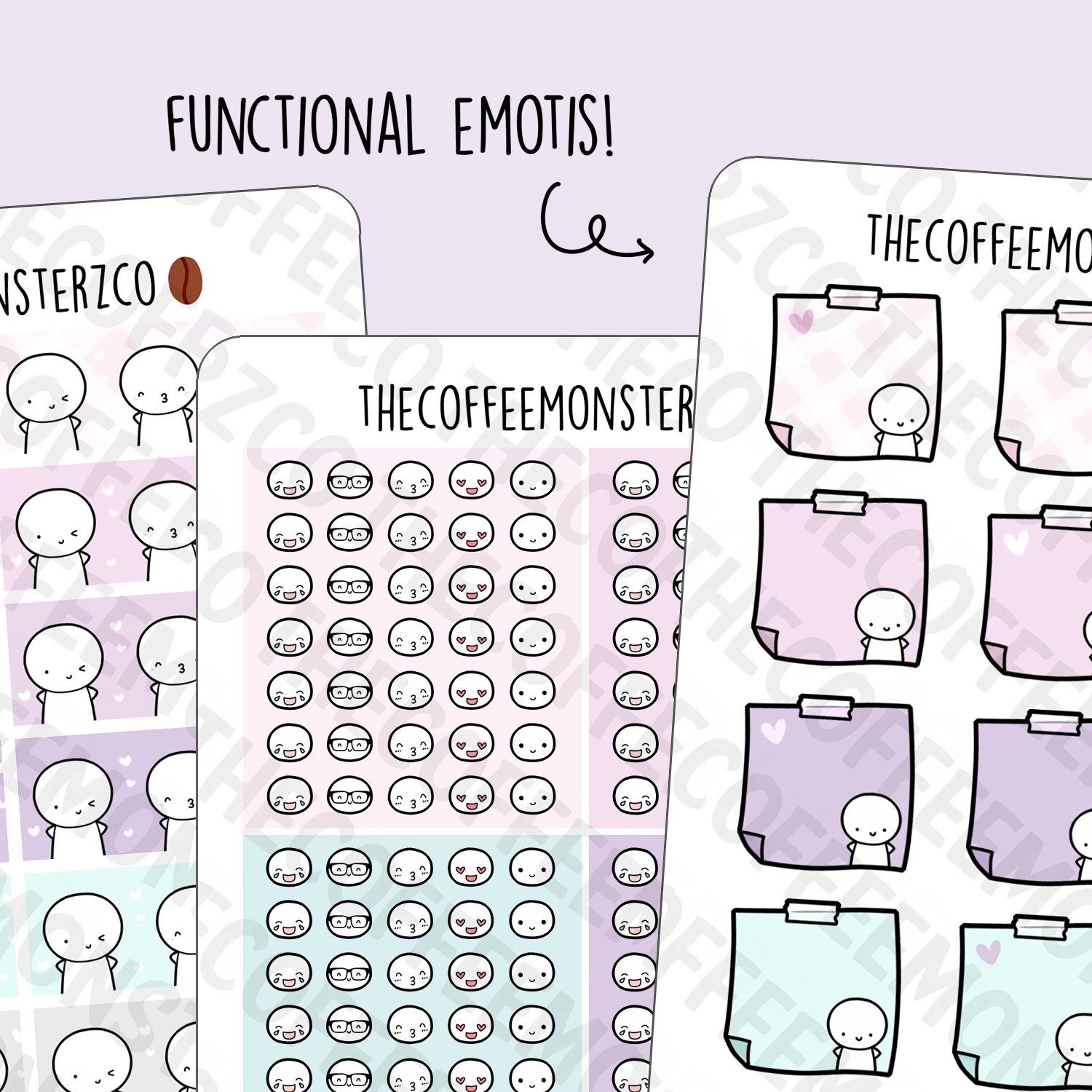 Self Care Functional Emotis - TheCoffeeMonsterzCo