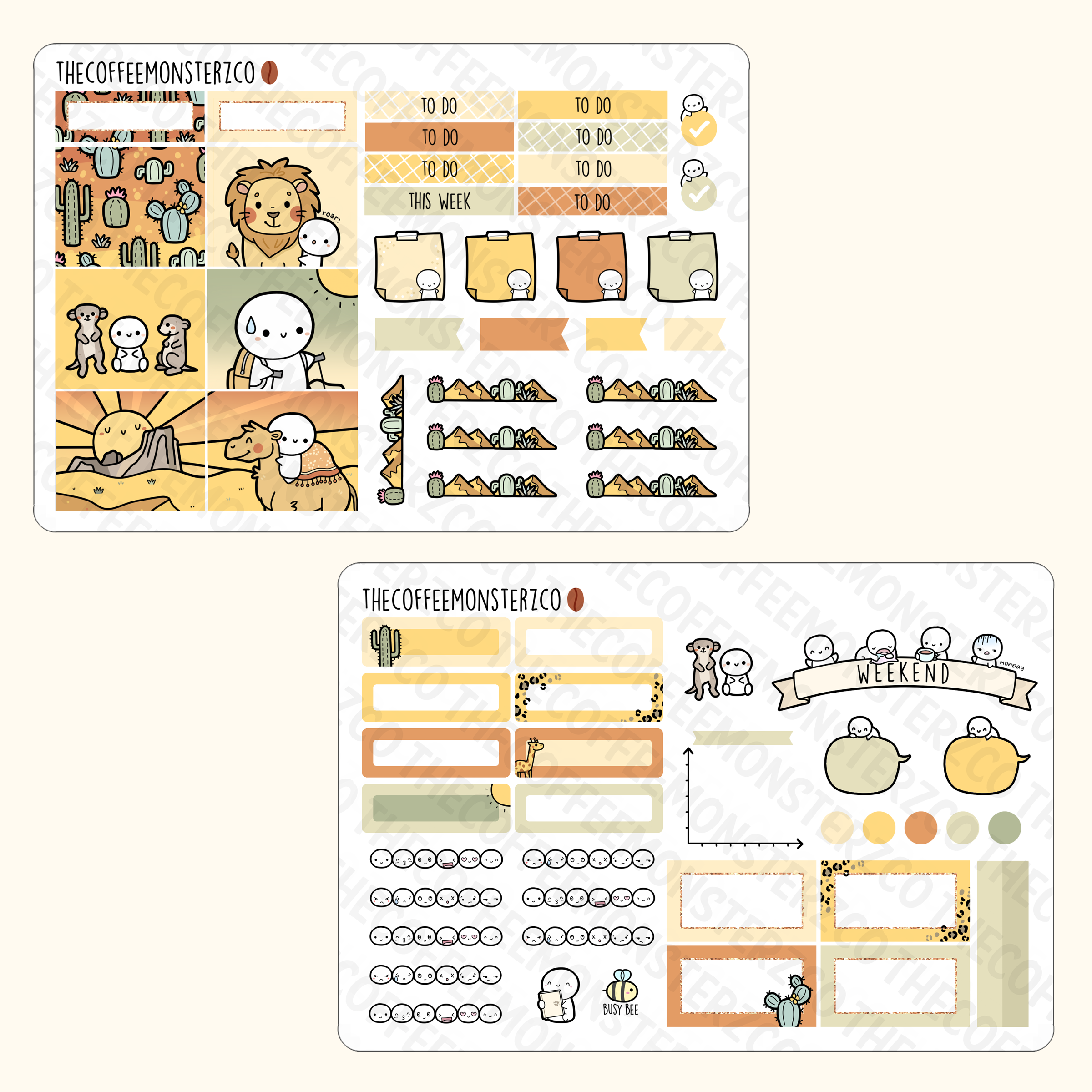 Washi Sticker Sheet Pack - Desert Warm