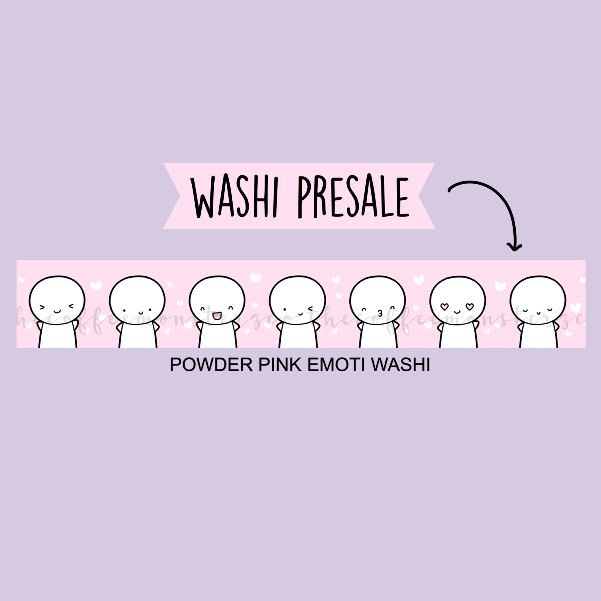 Powder Pink Emoti Washi (Limit 2 rolls per person), TheCoffeeMonsterzCo