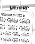 Family Eating Emotis