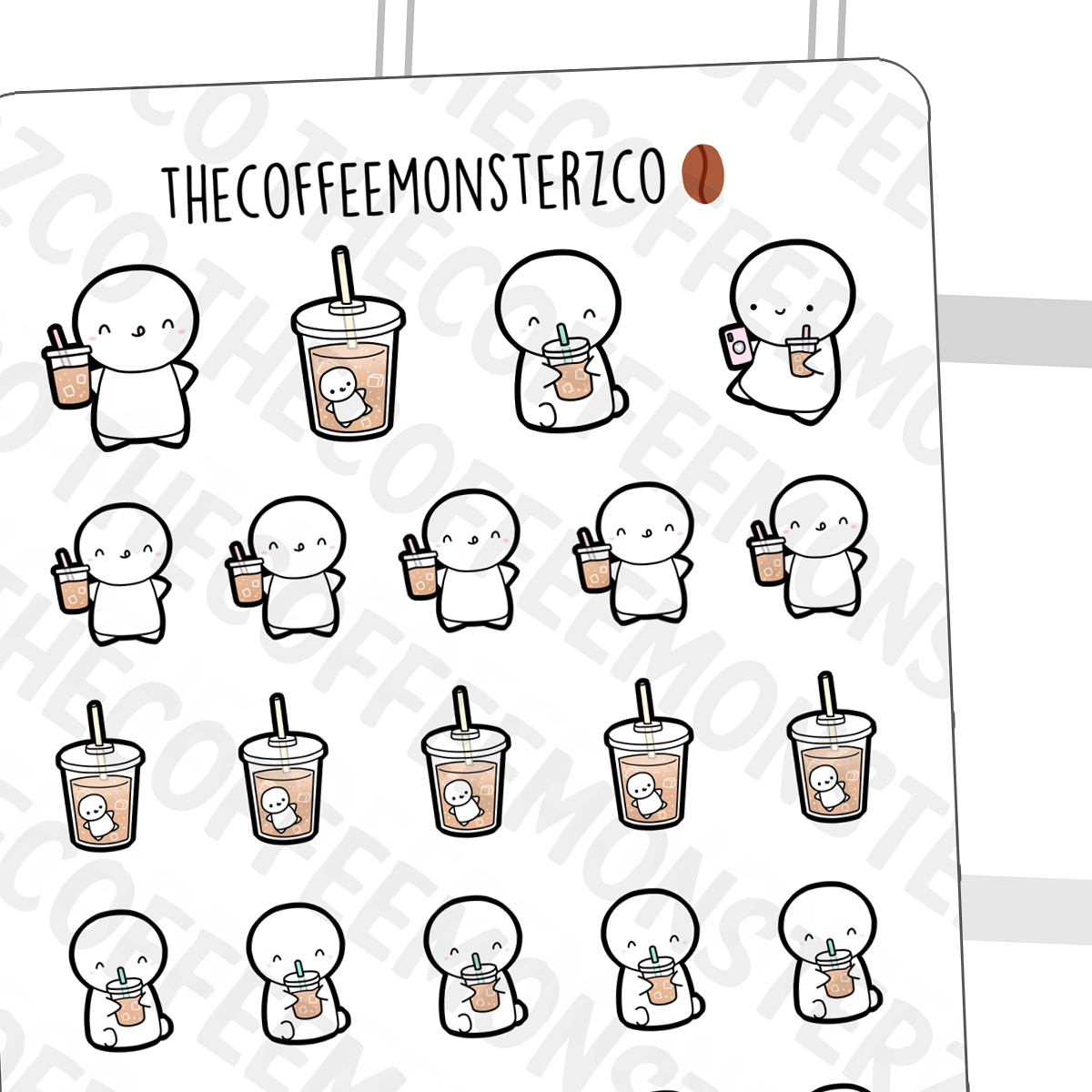 Iced Coffee Emotis - TheCoffeeMonsterzCo