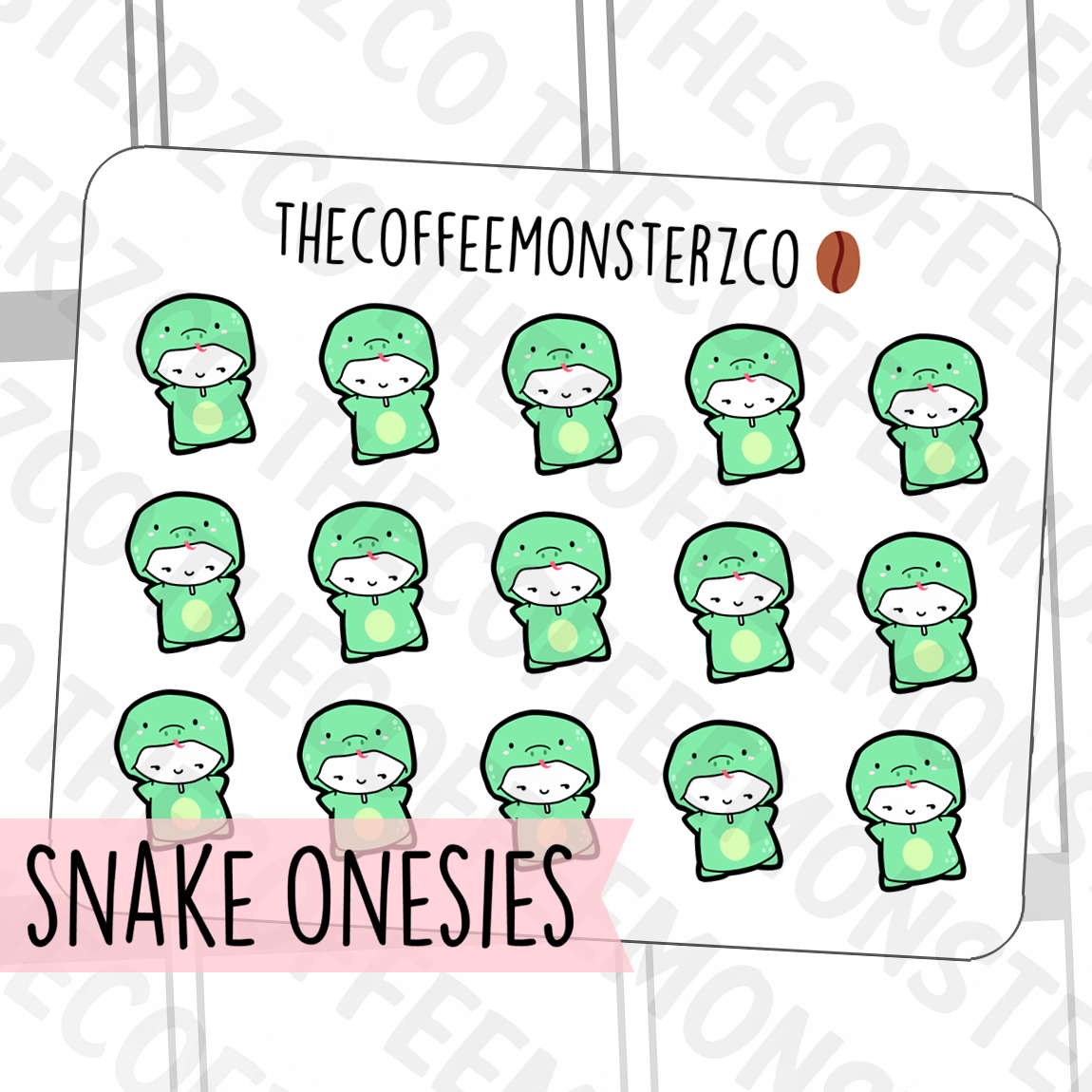 Snake Onesie Emotis (FINAL STOCK)