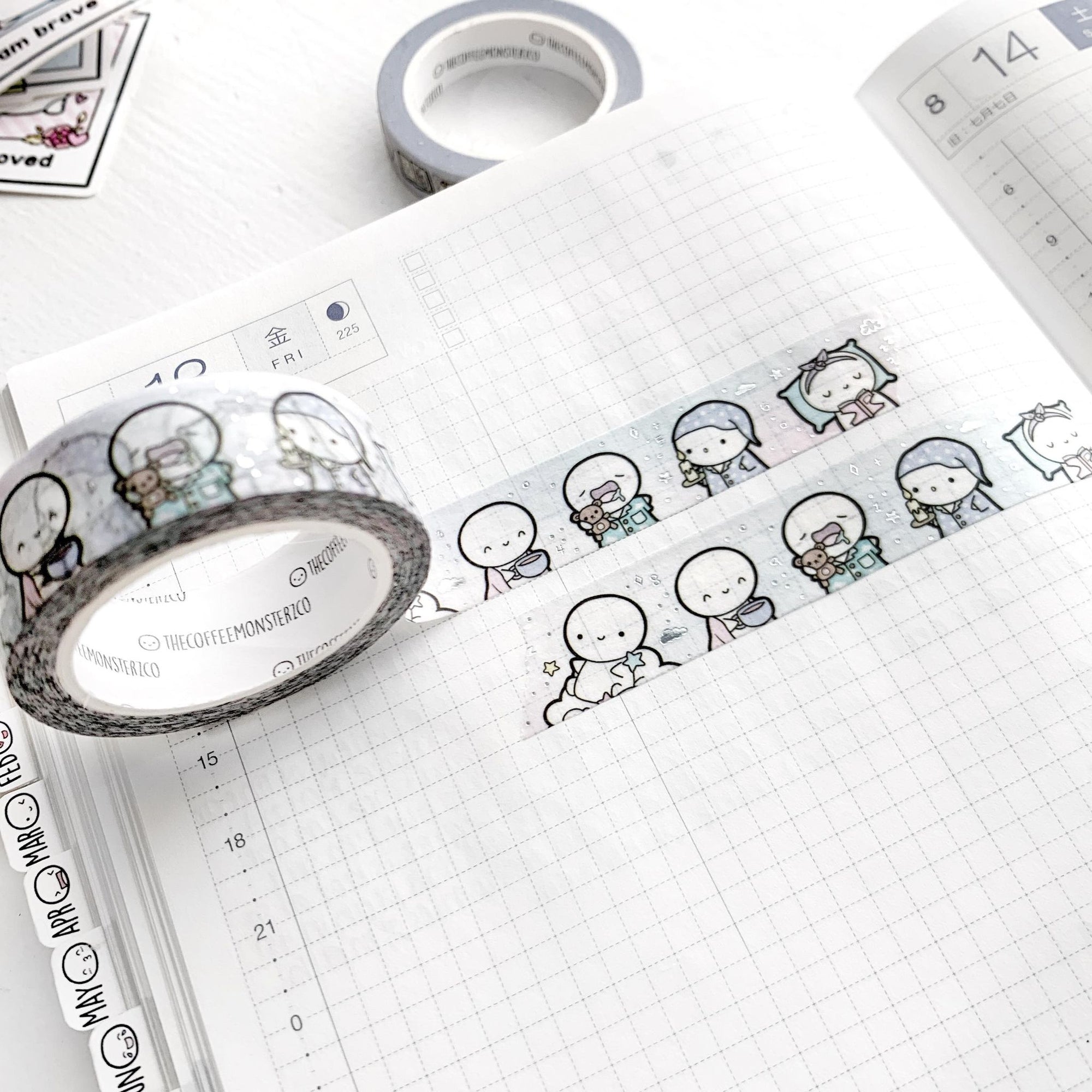 Sleep Time Emotis Washi Tape - 15mm