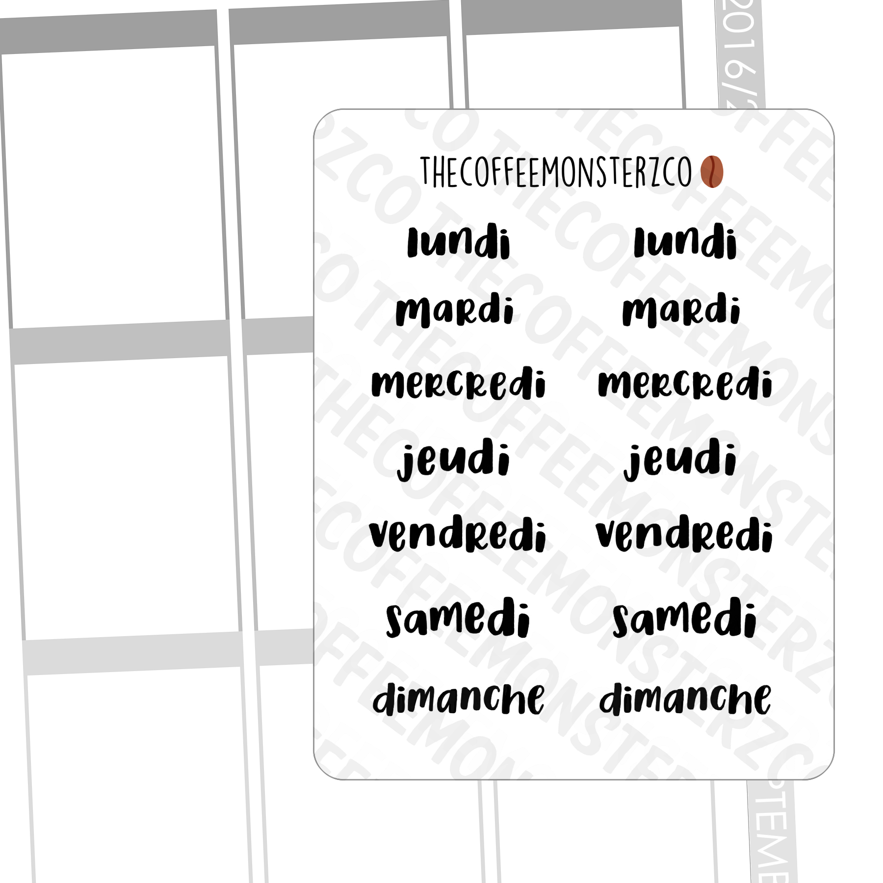 Helen's Lettering: French Days Of The Week