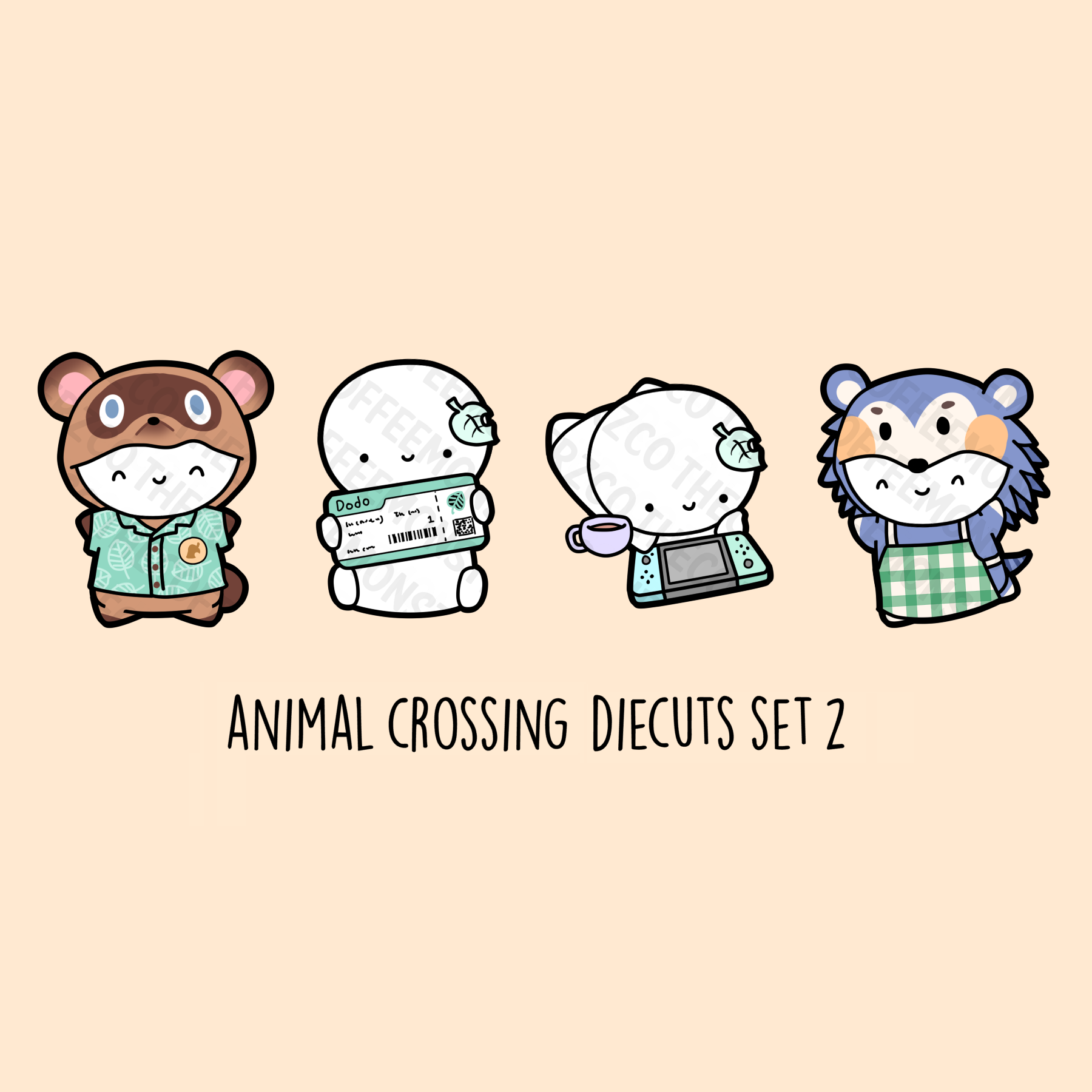 AnimalCrossing Diecuts Set 2 - TheCoffeeMonsterzCo