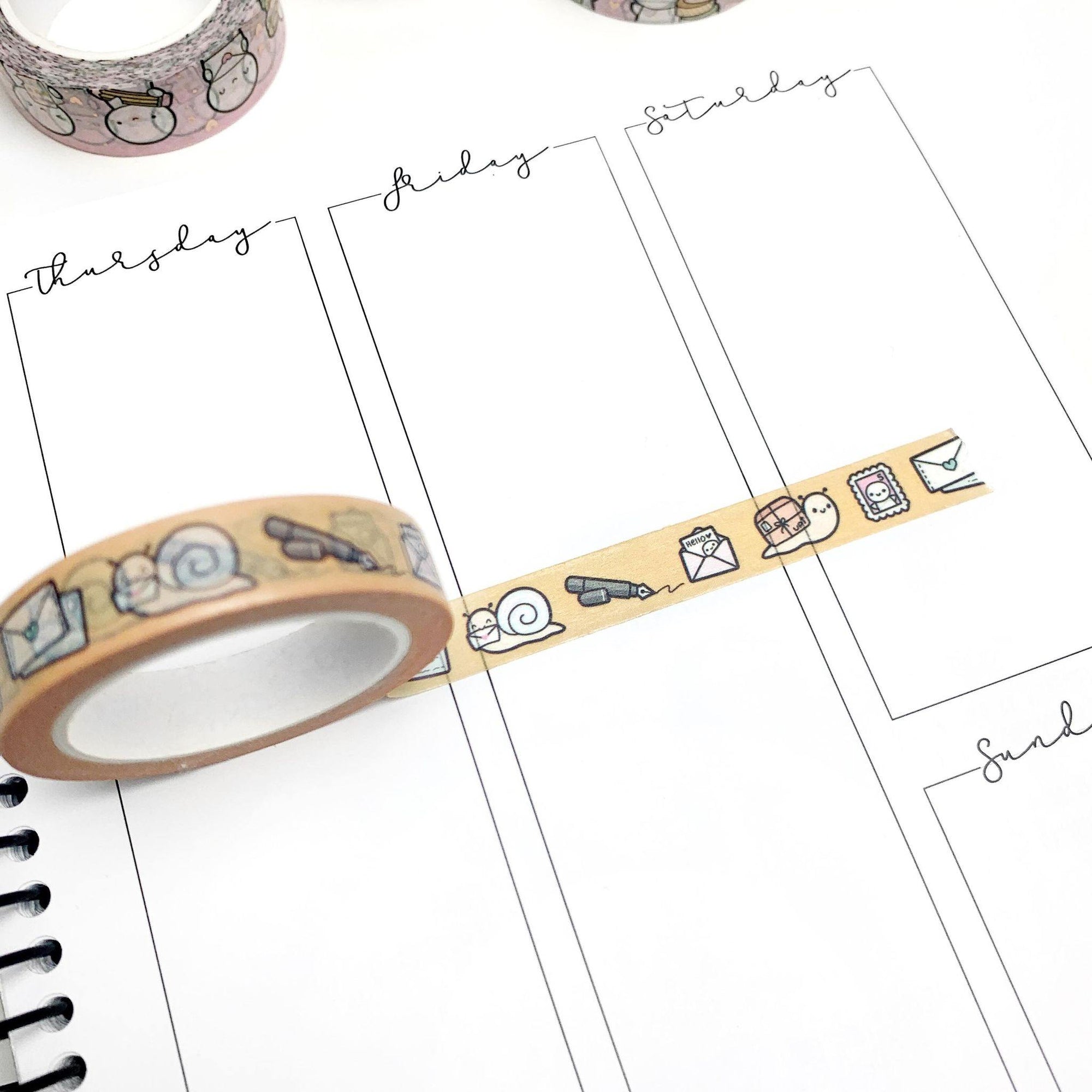 Snail Mail Doodles 2.0 Washi Tape - 10mm - TheCoffeeMonsterzCo