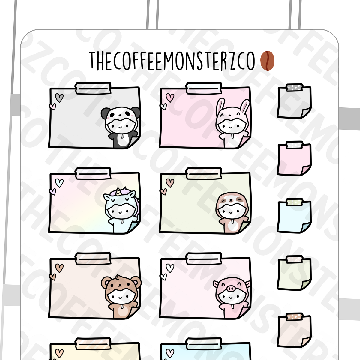 Animal Onesie Post-Its