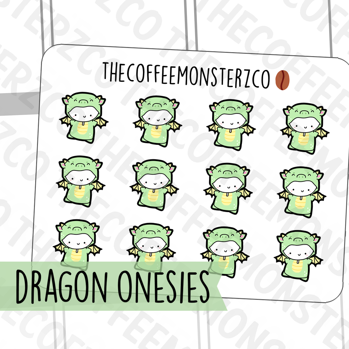 Dragon Onesie Emotis, TheCoffeeMonsterzCo