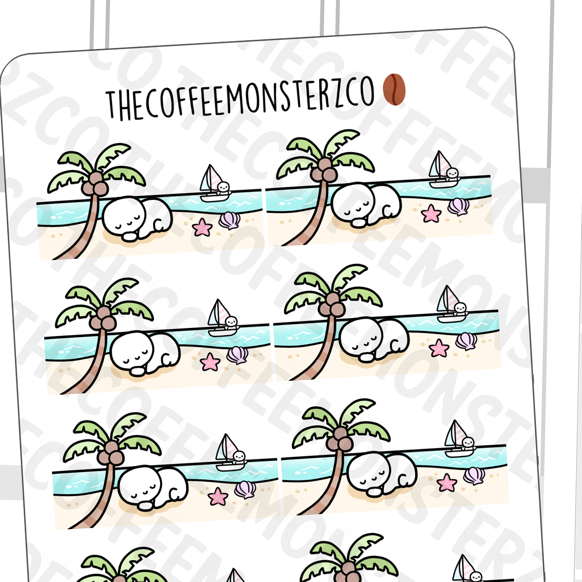 Beach Nap Emotis - TheCoffeeMonsterzCo