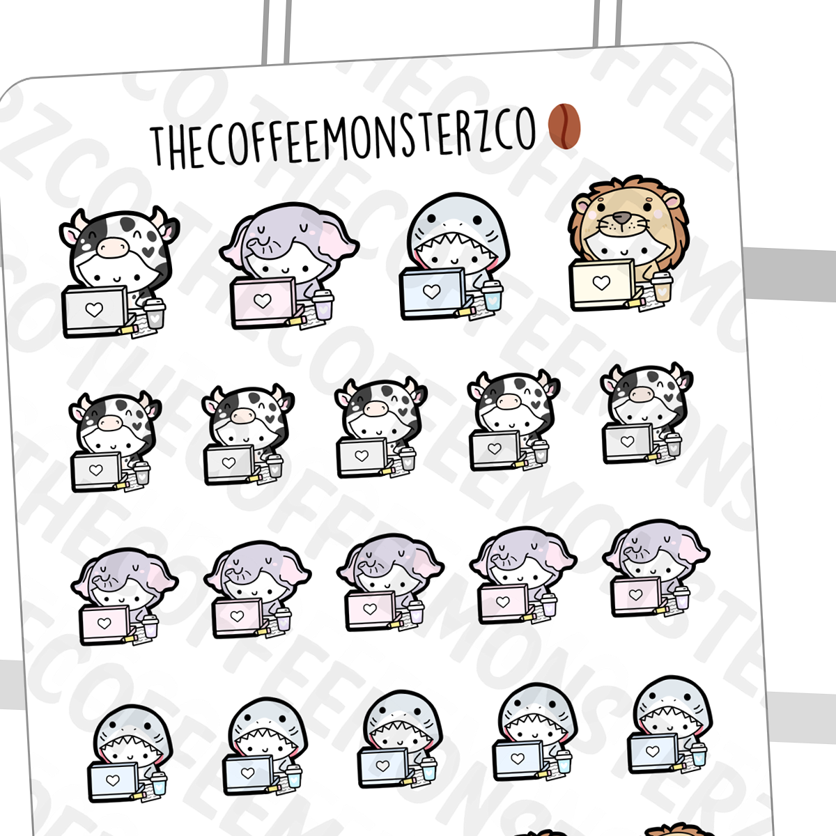 Summer Critters Working Emotis