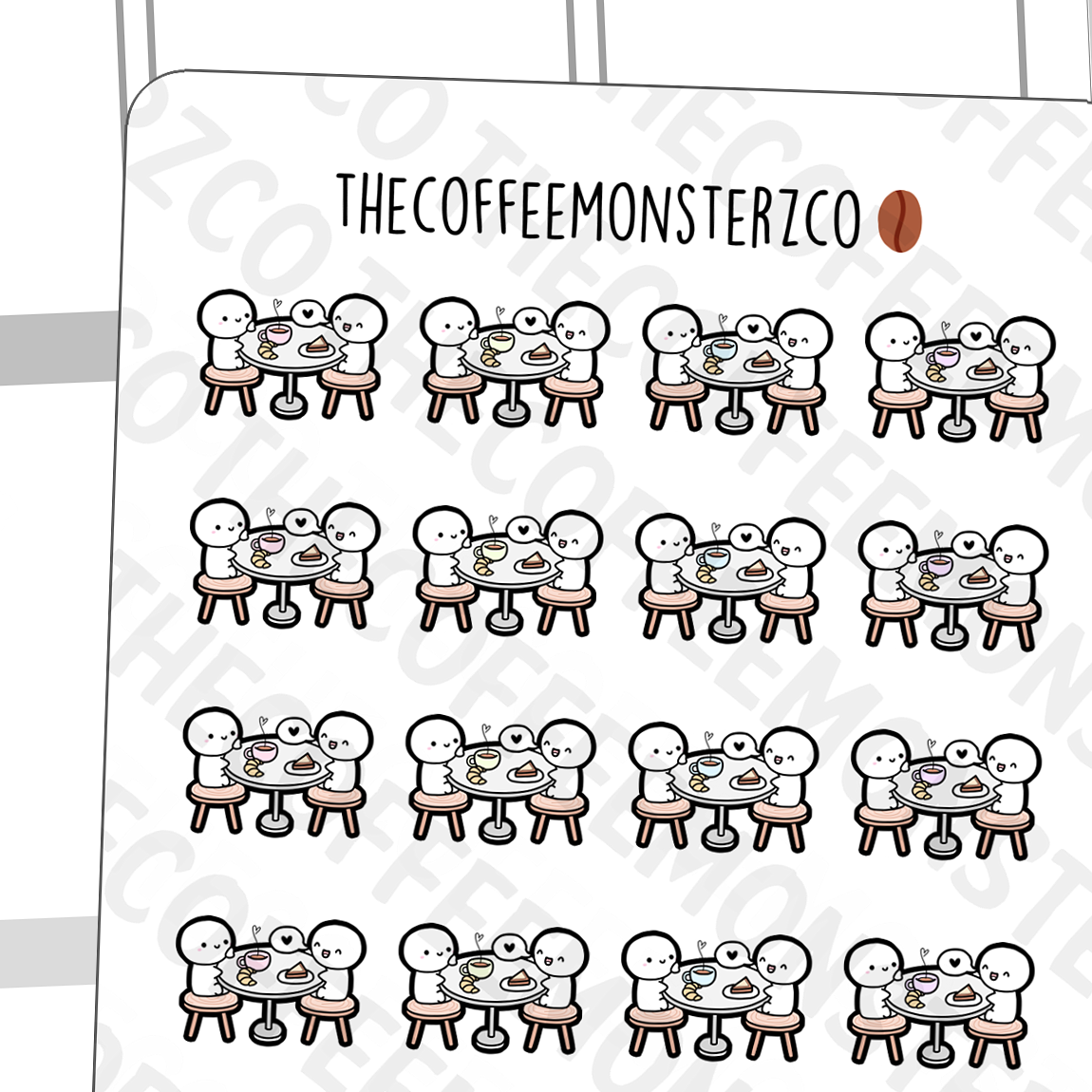 Coffee Date Emotis - TheCoffeeMonsterzCo