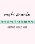 Christmas Doodles Washi Tape - 10mm - TheCoffeeMonsterzCo