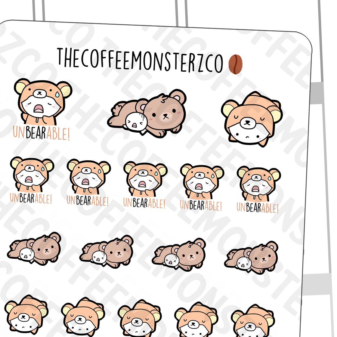 UnBEARable Emotis - TheCoffeeMonsterzCo