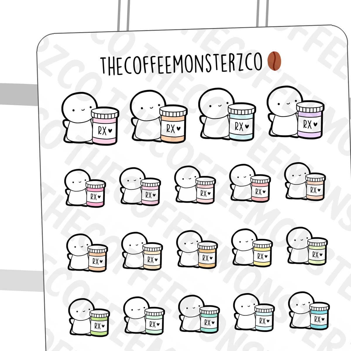 Pill Bottle Emotis - TheCoffeeMonsterzCo