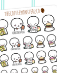 junk food emotis, TheCoffeeMonsterzCo