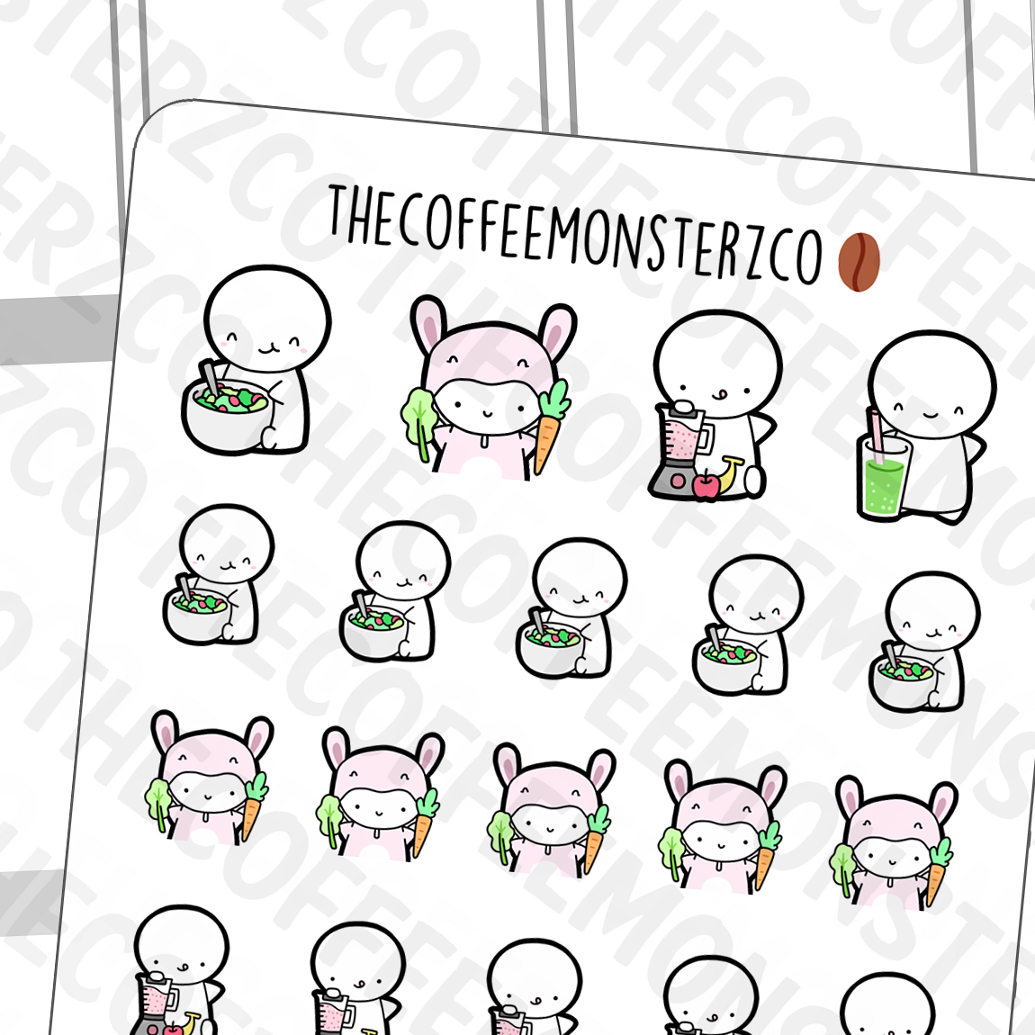 Healthy Eating Emotis #RabbitLife, TheCoffeeMonsterzCo