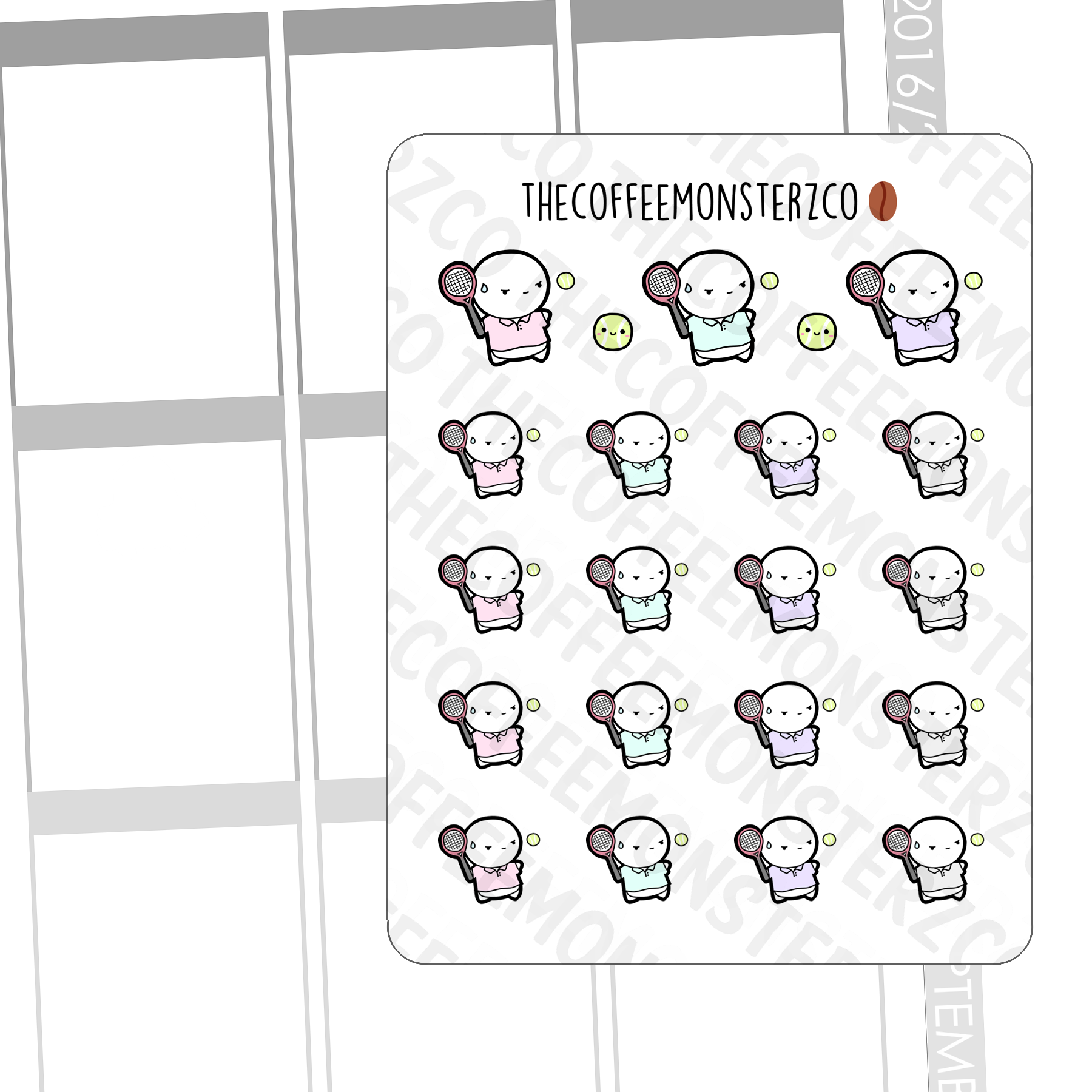 Tennis Emotis - TheCoffeeMonsterzCo