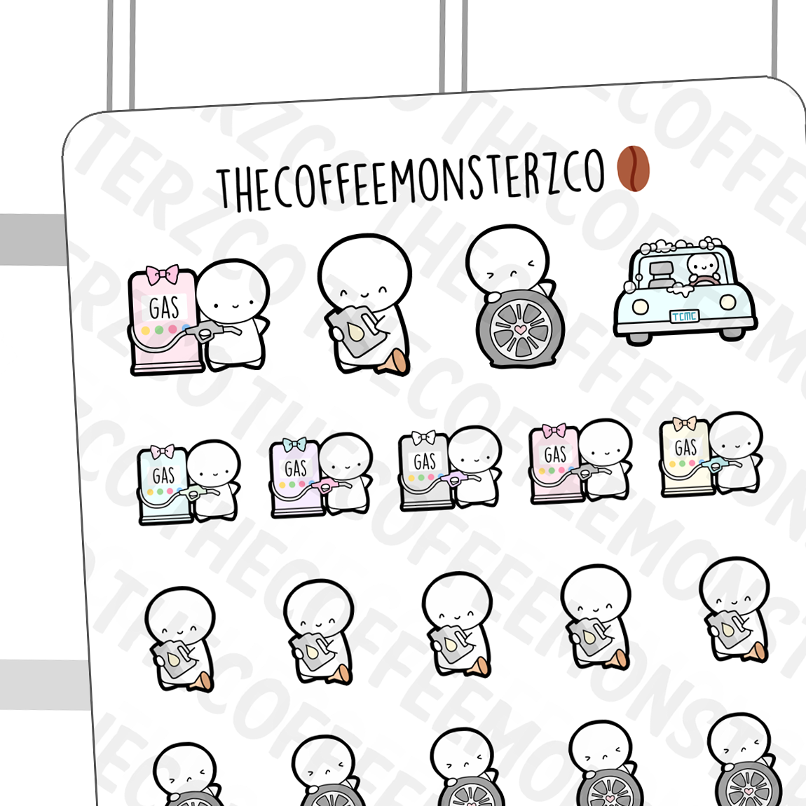 Car Maintenance Emotis, TheCoffeeMonsterzCo