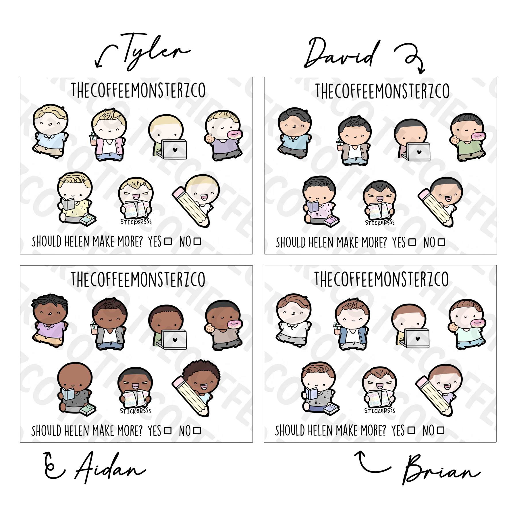 Tater Tots Stickers - TheCoffeeMonsterzCo
