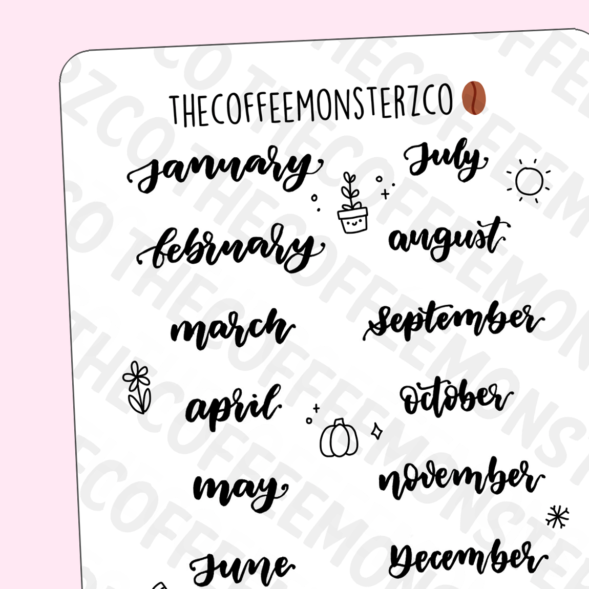 Helen's Lettering: Months
