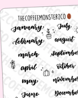 Helen's Lettering: Months