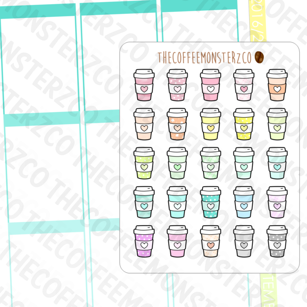 rainbow coffee cups, TheCoffeeMonsterzCo