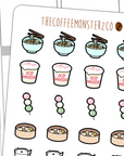 asian food doodles part 2, TheCoffeeMonsterzCo