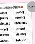 Helen's Lettering: Spanish Days Of The Week
