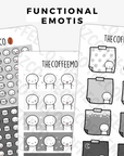 A Gloomy Day Emotis Functional Stickers (FINAL STOCK)