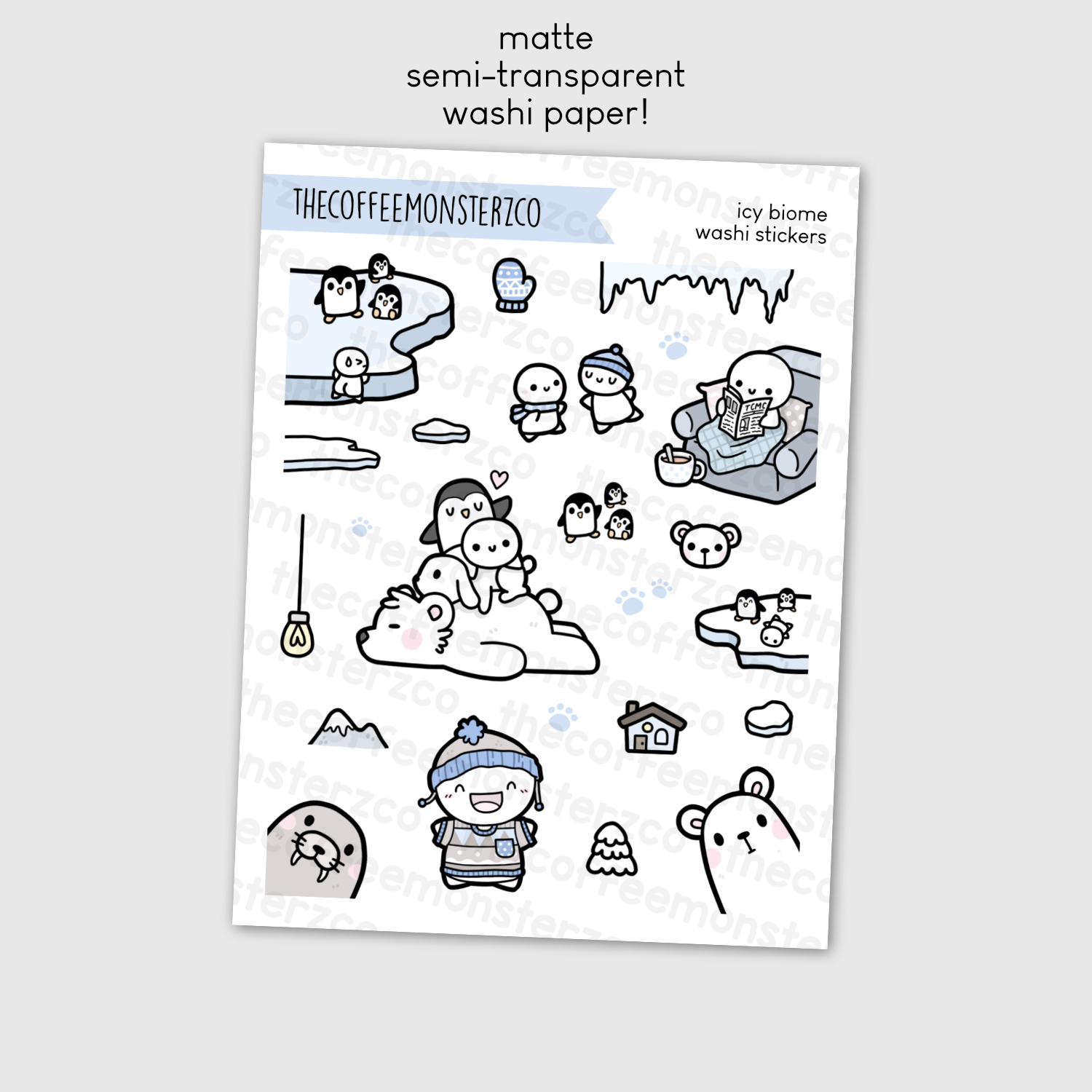 The Four Biomes Large Doodle Washi Stickers