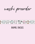 Animal Onesie Emoti Washi Tape - 10mm - TheCoffeeMonsterzCo