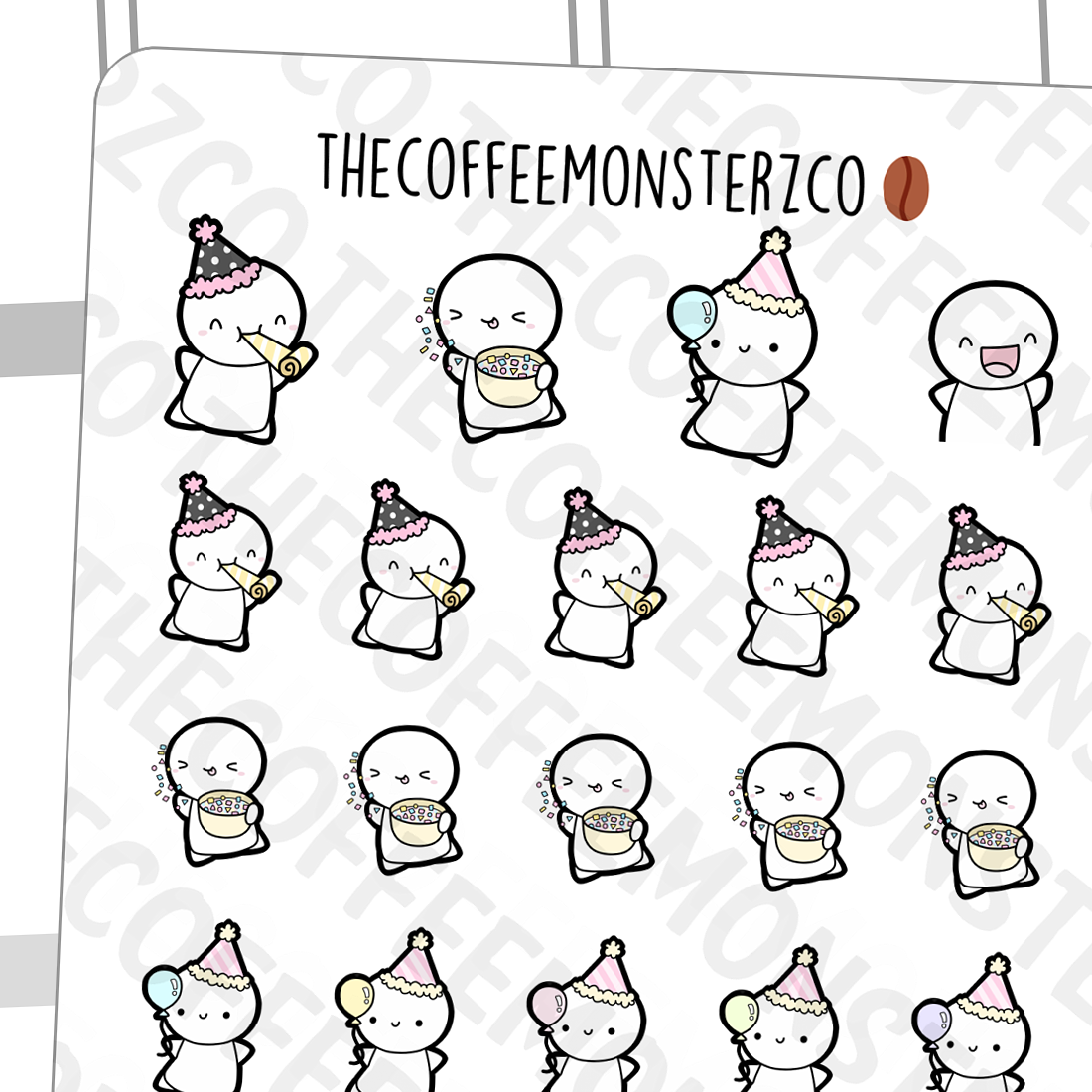 coffee monsters co Party Time Emotis