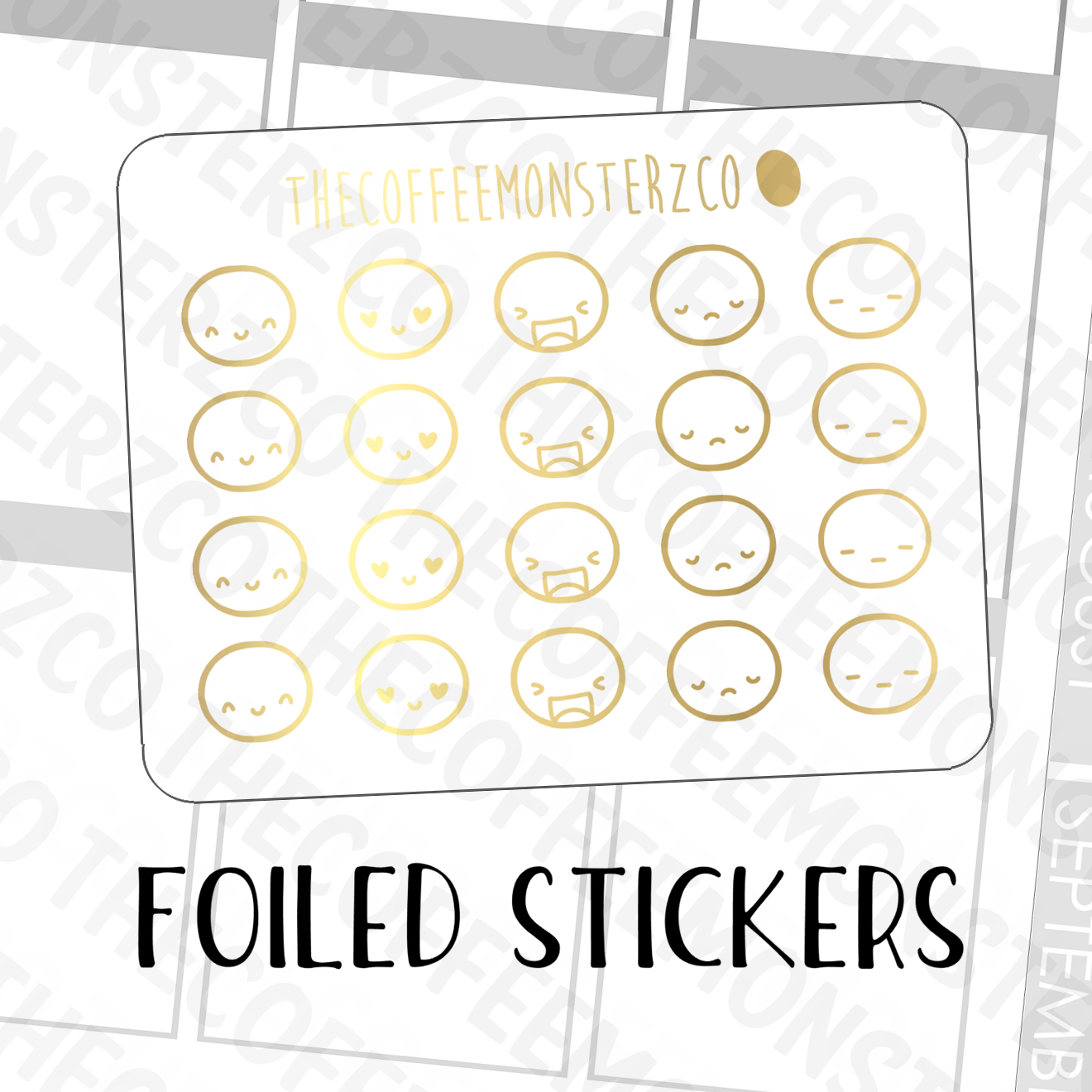 Foiled Emoti Heads (GLOSSY), TheCoffeeMonsterzCo