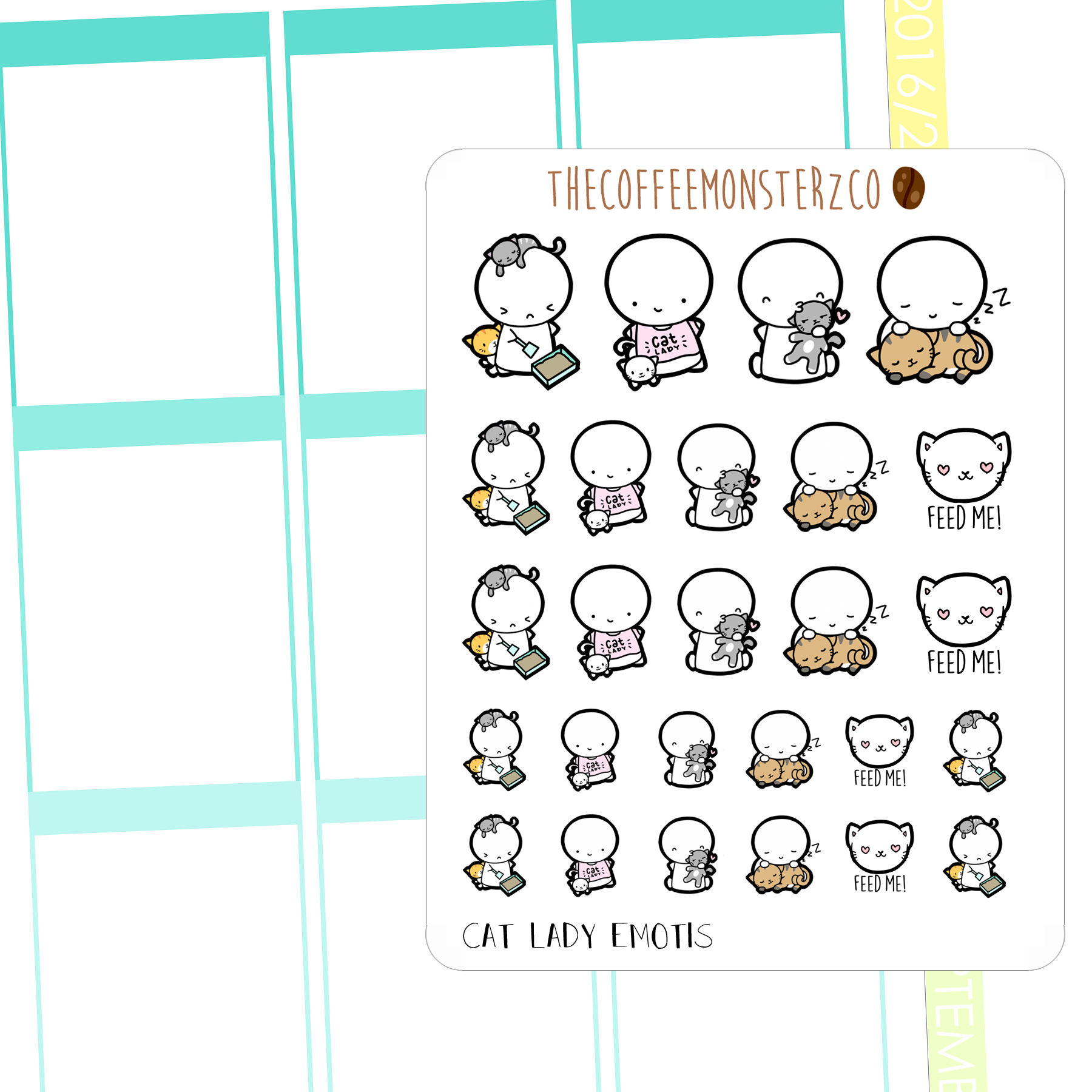 cat lady emotis, TheCoffeeMonsterzCo