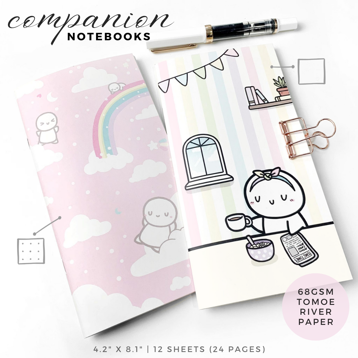 Companion Notebook Set - 68gsm Tomoe River Paper