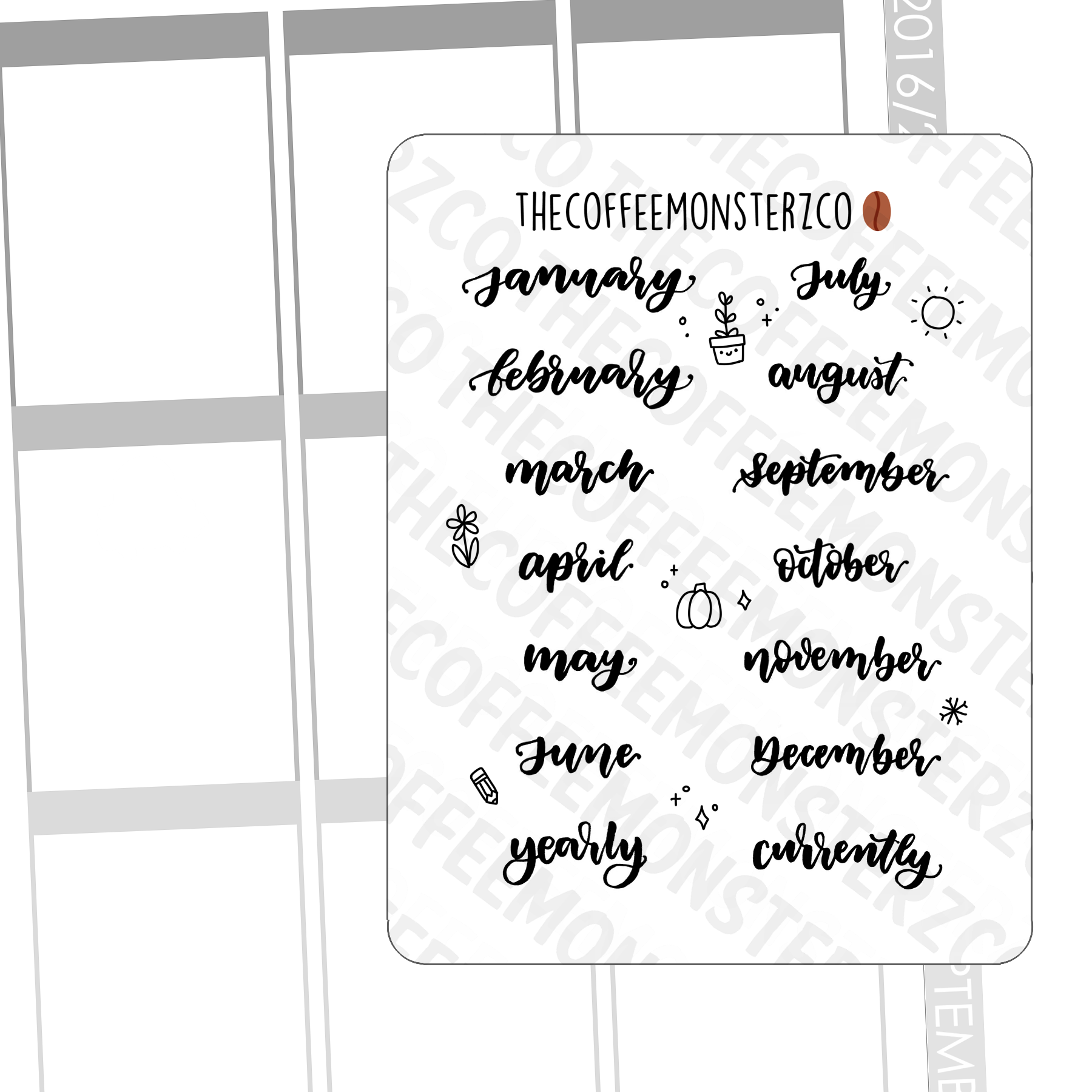 Helen's Lettering: Months