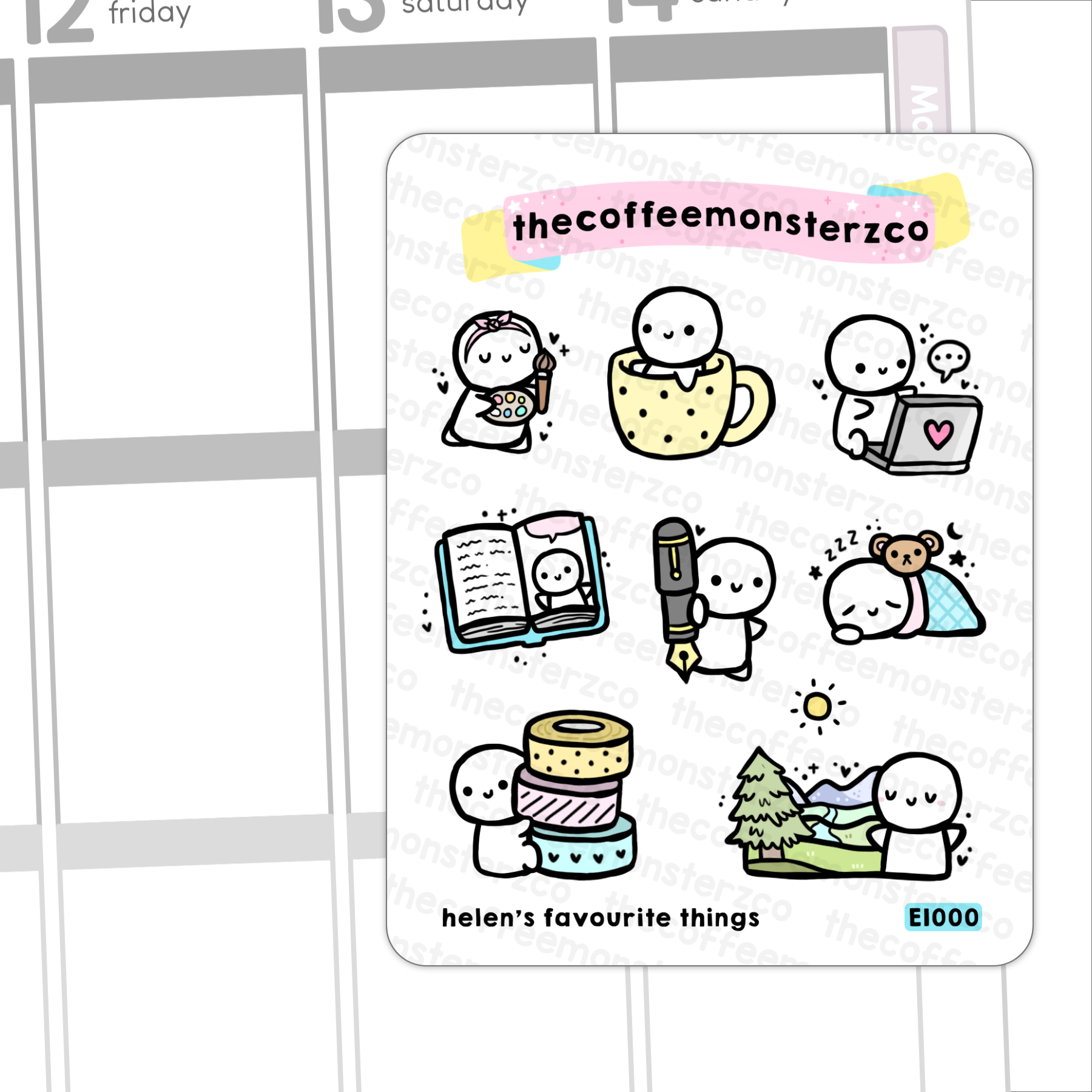 Helen's Favourite Things - Foiled Sticker Sheet
